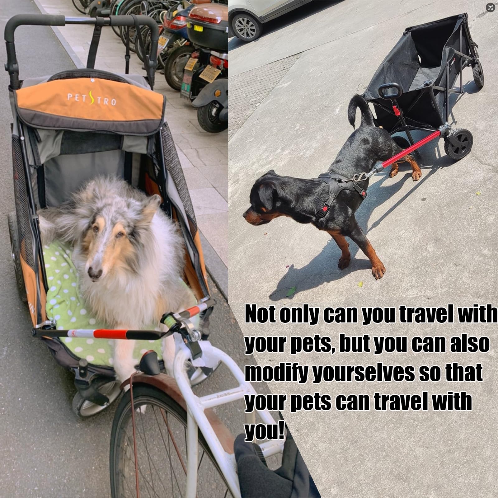 Conector de remolque de bicicleta, remolque de bicicleta plegable portátil con abrazaderas de liberación rápida para portador trasero y carrito de jardín, remolque de bicicleta para carro plegable