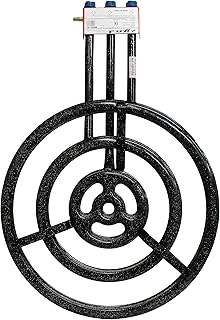 Garcima 76070 Réchaud à Paella gaz Plat l-70 3 Feux, Métal, Noir, 71x99x13,6 cm