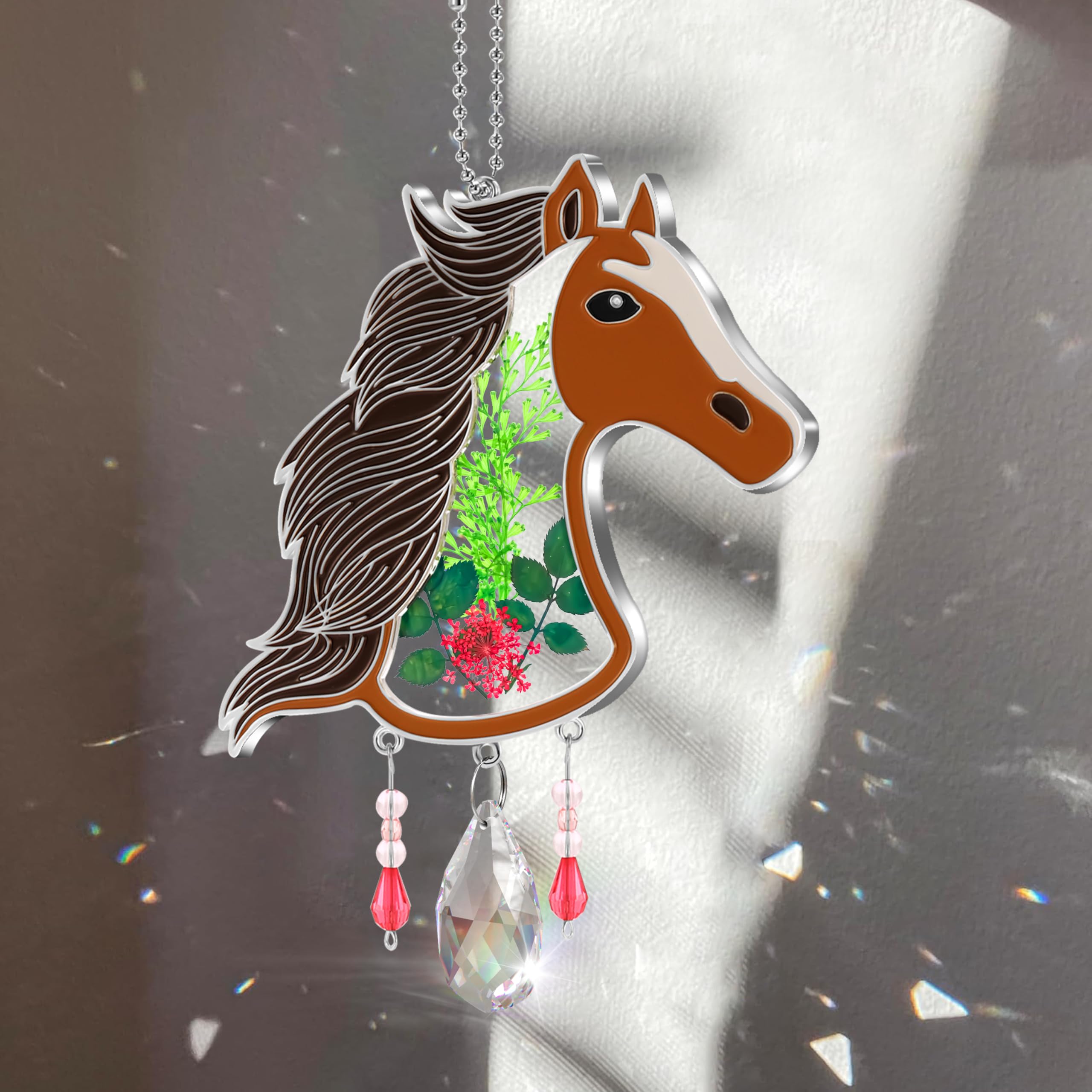 Amazon.co.jp: KY&BOSAM ステンドグラス クリスタル 手描き 馬の頭