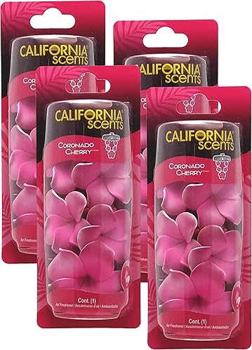 Miniatura 4 de California Scents Collar perfumado, el Lei perfecto para tu automóvil, ambientador colgante de flores (2 paquetes, cereza coronado)