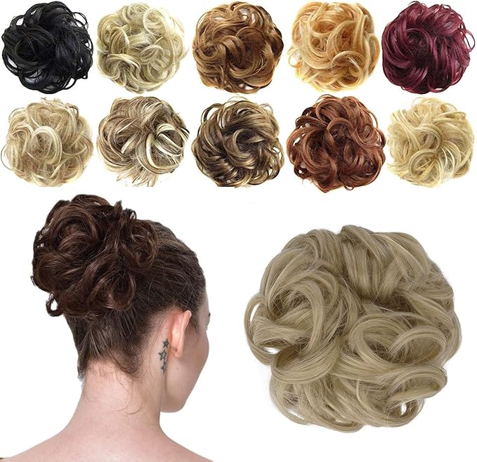 Feshfen Mono Postizo Rizado Coletero Postizo Sintetico Mono Postizos De Pelo Natural Rizado Ondulado Postizo Recogidos Coletero Para Mujeres Coleta Extensiones De Cabello Amazon Es Belleza