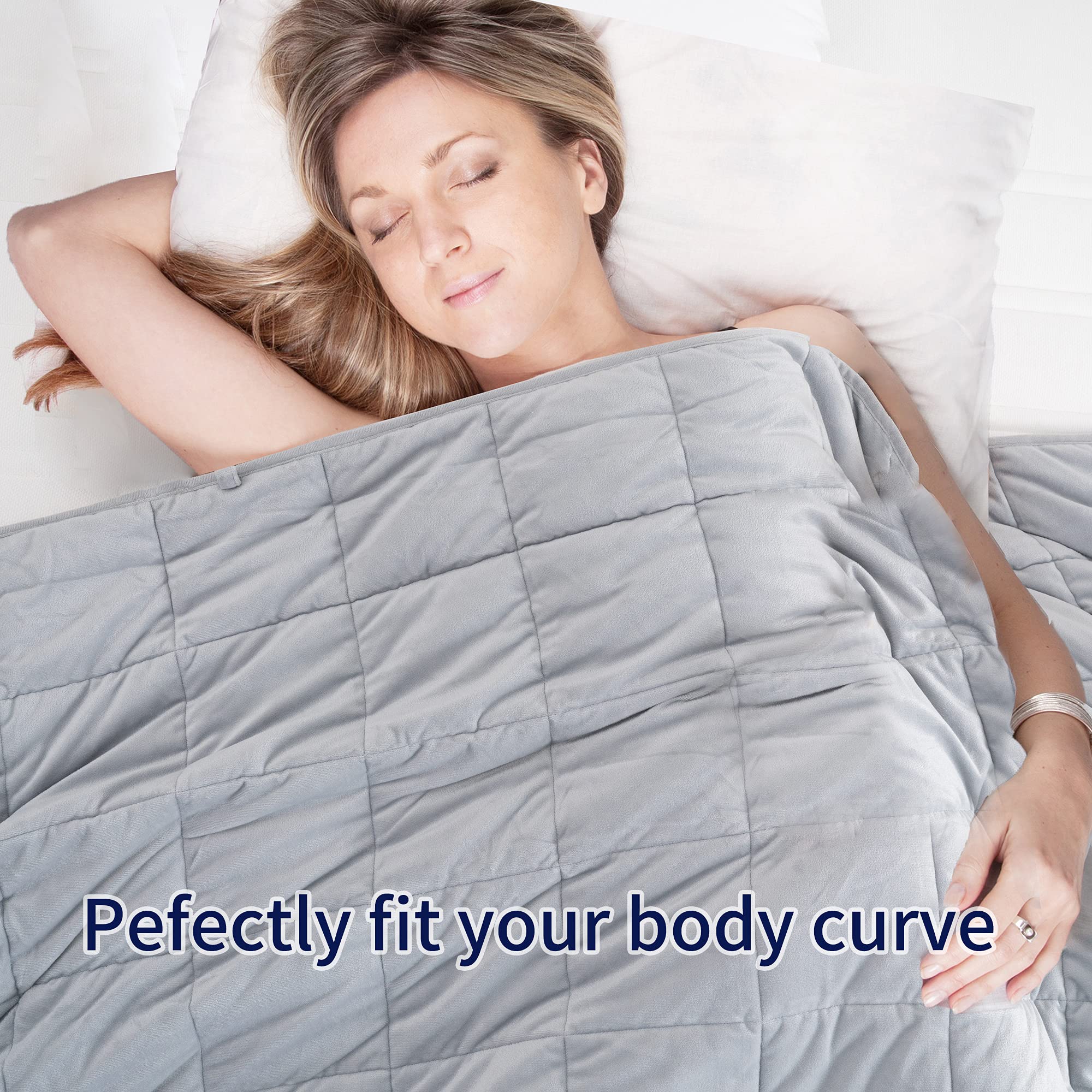 10 Lb Weighted Blanket In Grey With Patented Zipper System Serenity