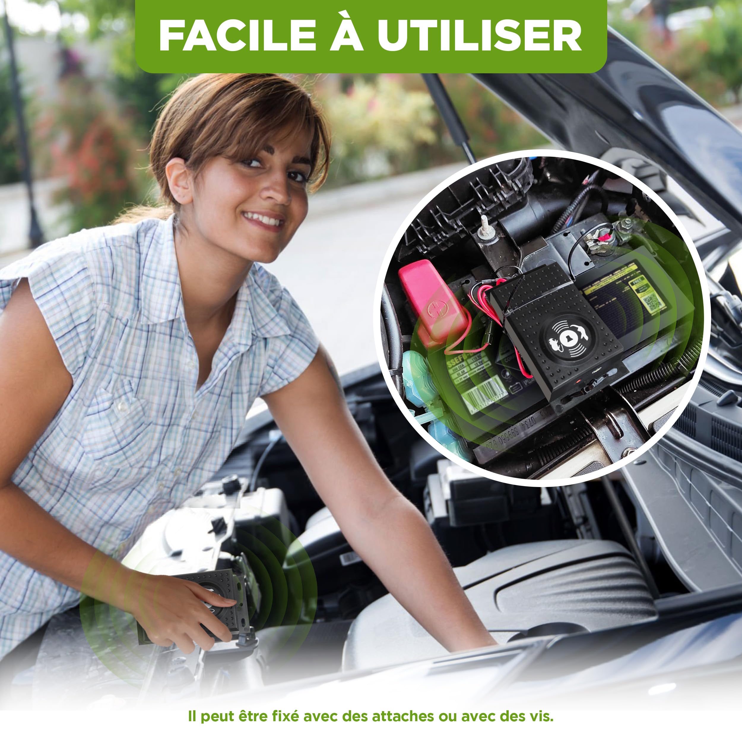 ISOTRONIC Répulsif pour Les martres, Souris et Les Rats avec Fonction de lumière/Clignotant LED Ultrasons pour la Voiture, la Maison, Le Garage et Le Grenier
