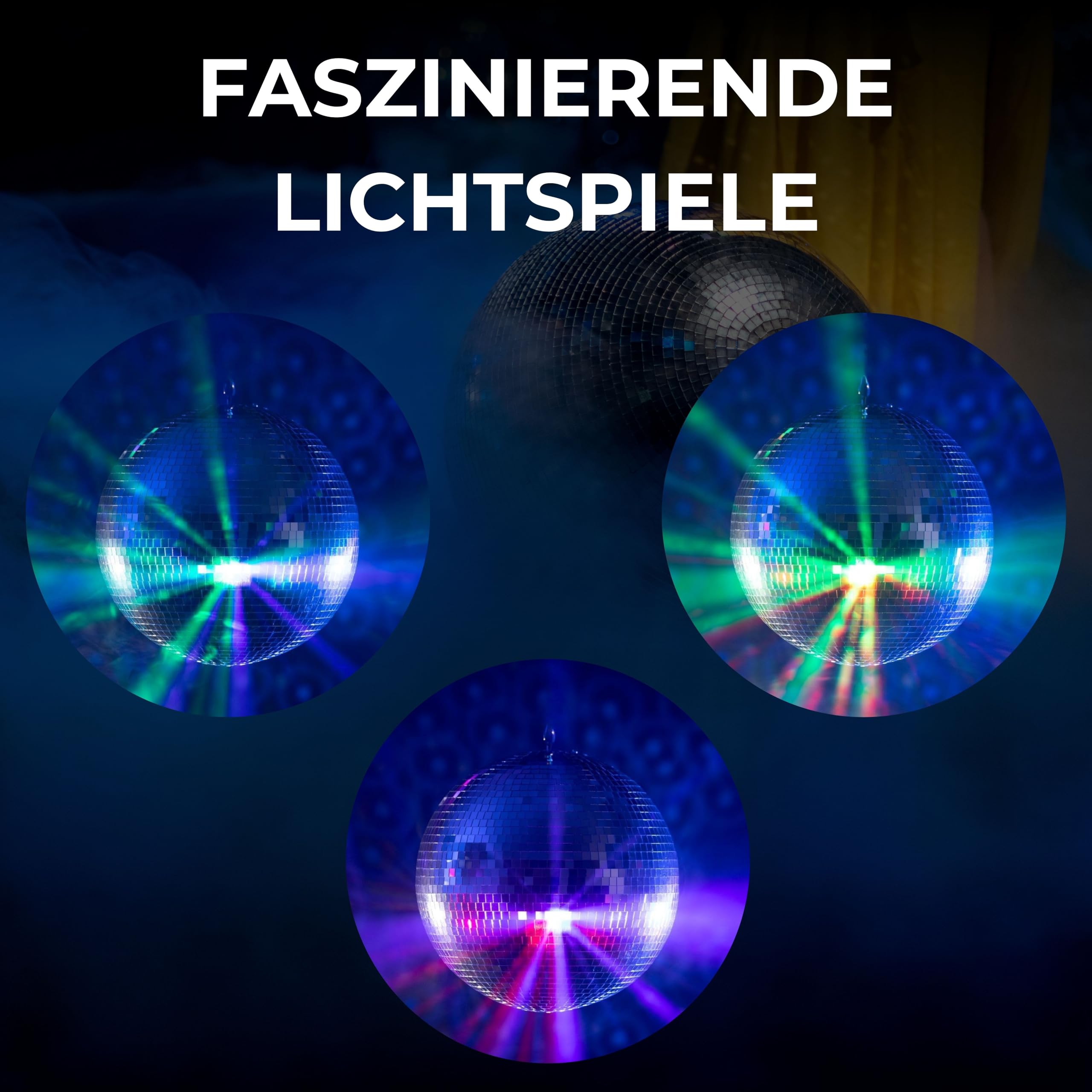 ETEC Professional Spiegelkugel 30cm - Disco Kugel Party Licht DJ Equipment für Lichteffekte und Partybeleuchtung