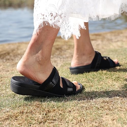 Miniatura 7 de MEGNYA Women Comfortable Walking Sandals with Arch Support, Plantar Fasciitis Slides for Flat Feet Relieve, Orthopedic Sandals with Adjustable Straps