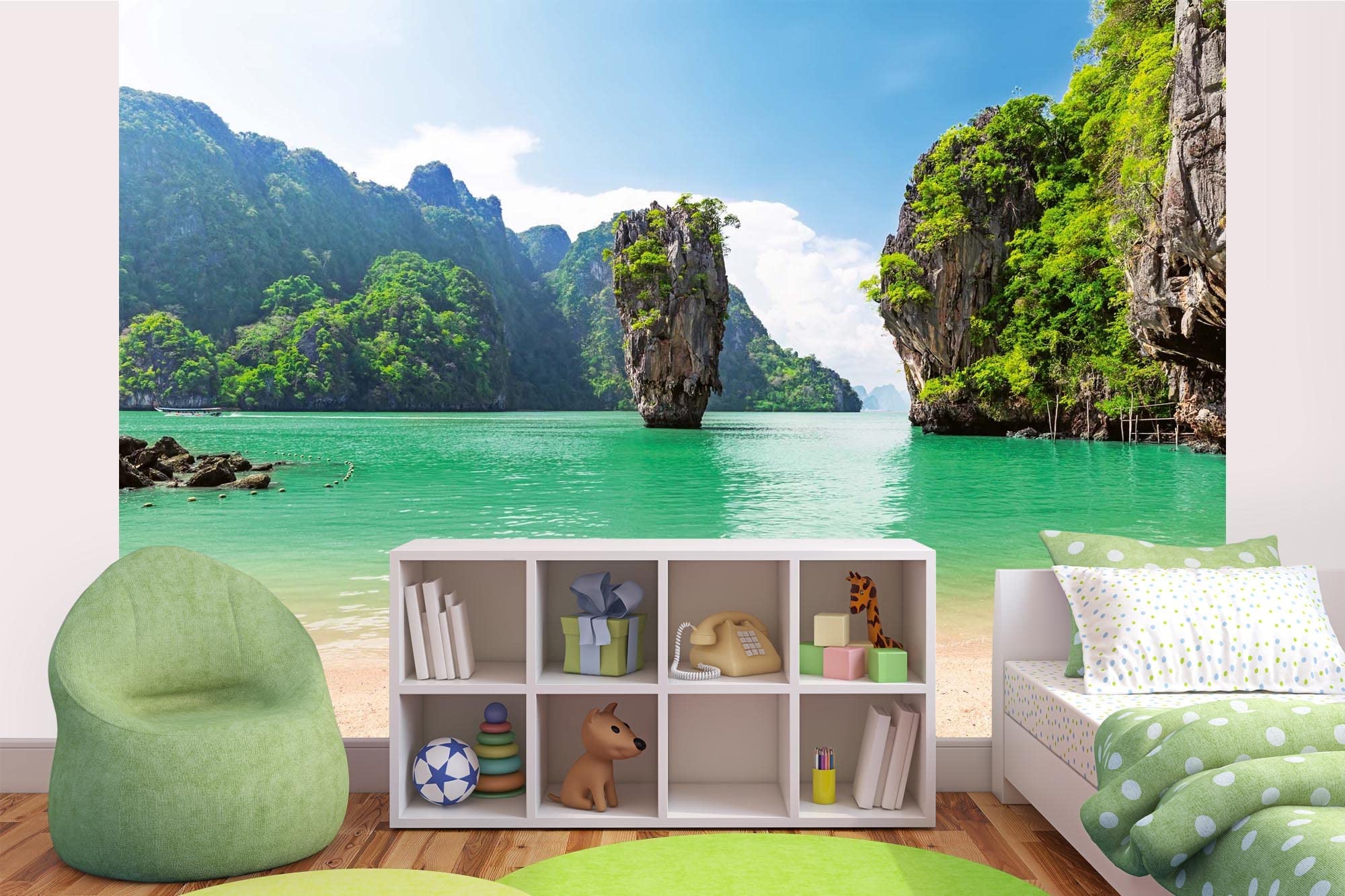 WTD - Papel pintado fotográfico (375 x 250 cm, incluye pegamento), diseño de isla en Tailandia