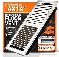 Vista 8 de Cubiertas de ventilación de piso 4X10 Registro de piso con cubierta de malla, trampa, calor y aire, ventilación de piso de metal transitable