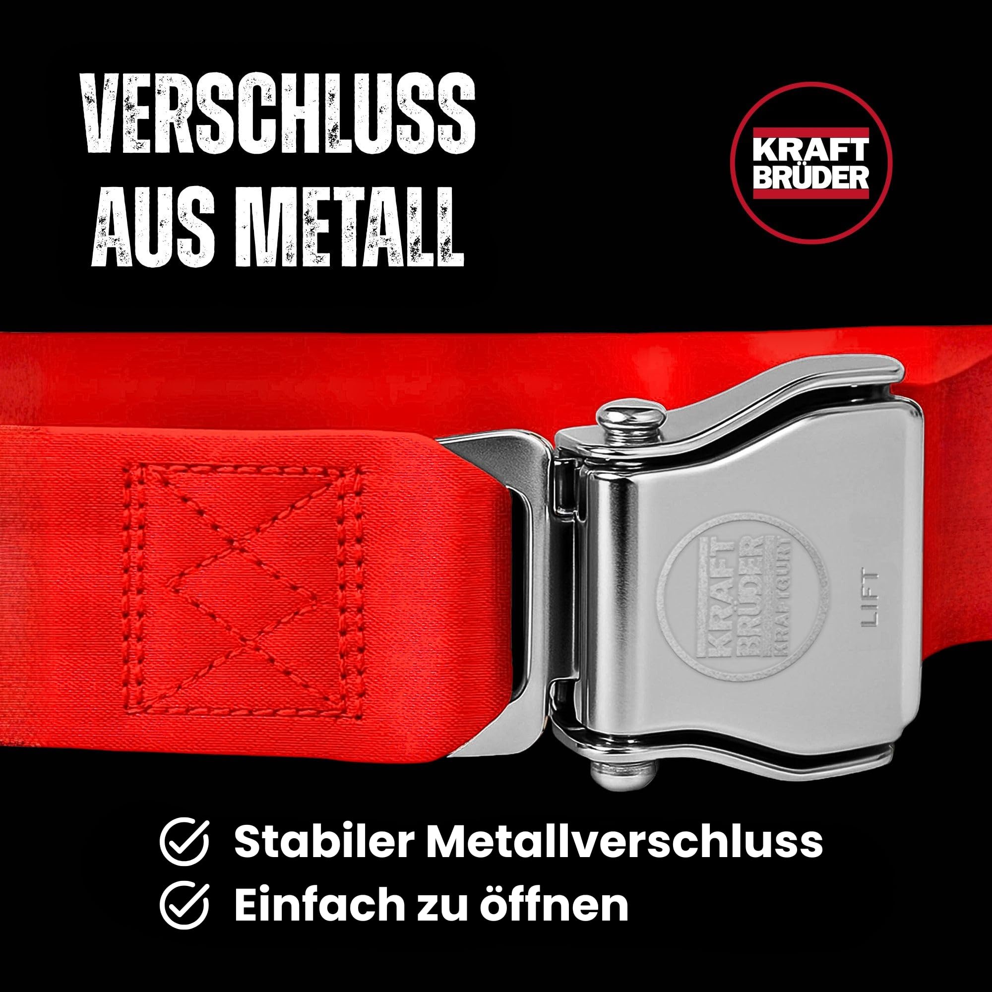 KraftGurt - Trainingsgurt zum Anschnallen an Fitnessgeräten - Für Bodybuilding, Powerlifting & Muskelaufbau - Stabil, verstellbar & rutschfest für maximale Kontrolle
