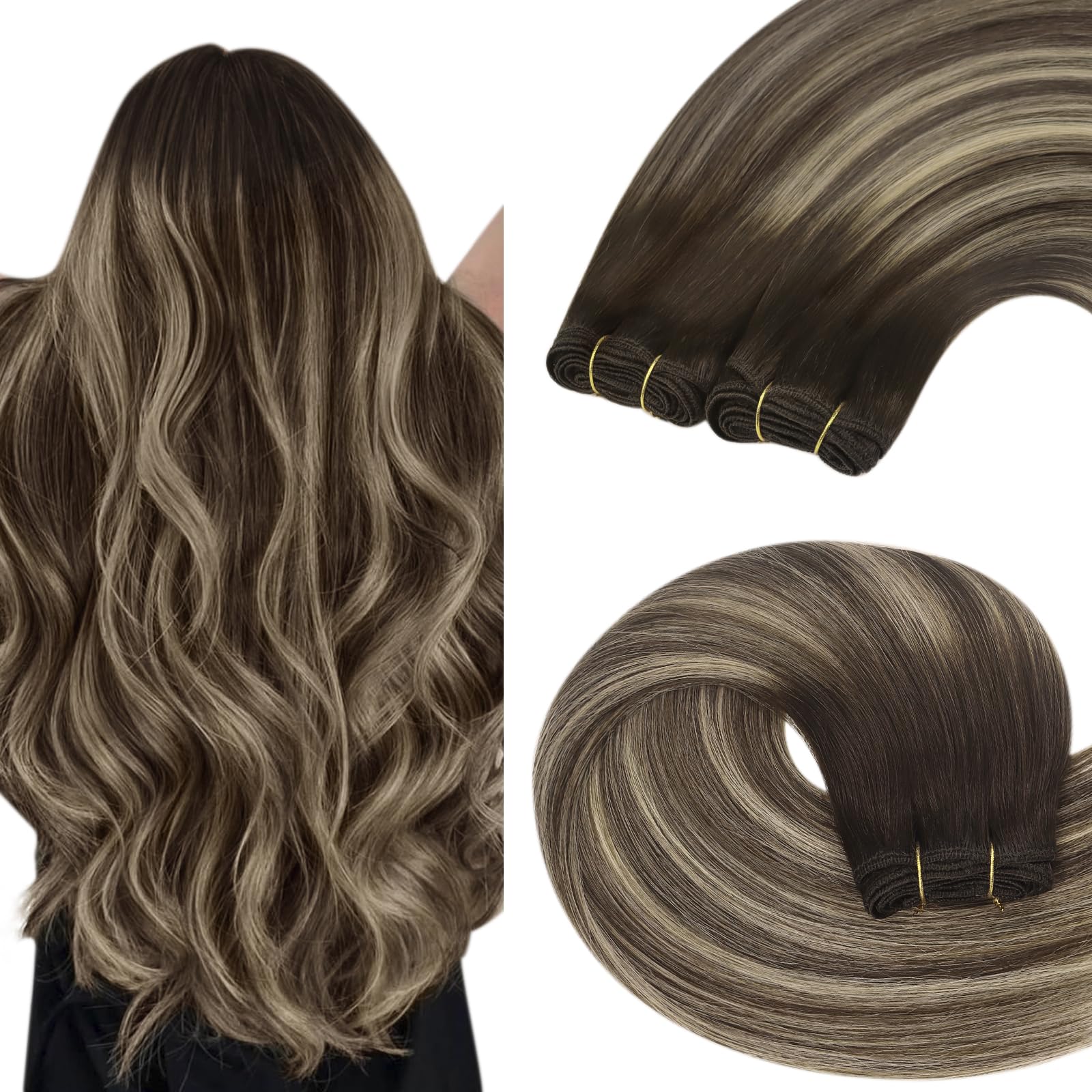 YoungSee Dickes Haarextension Echthaar Remy Extensions Echthaar Glatt fur Damen