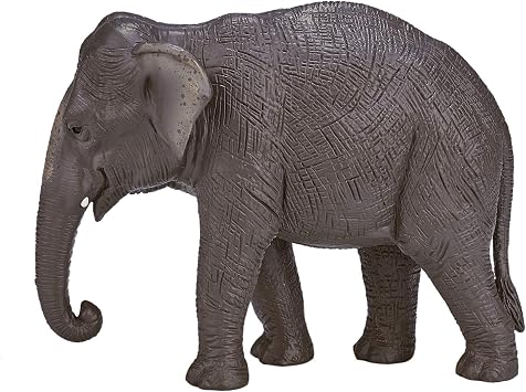 MOJO Asian Elephant Realistic International Wildlife Toy Replica Hand Painted Figurine, Grey 387266