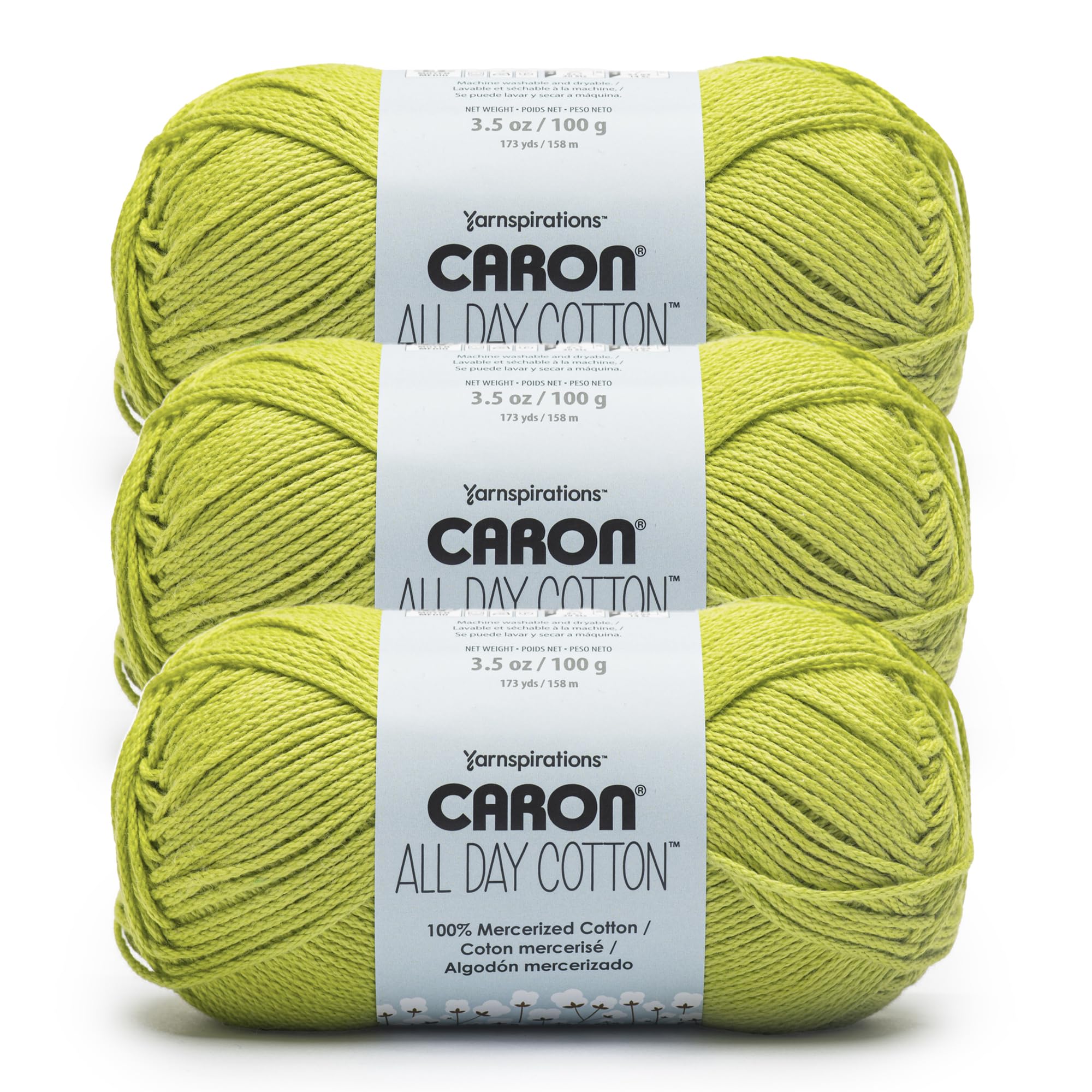 Amazon.com: Caron All Day Cotton - 3 Pack of 173 Yards/3.52 oz
