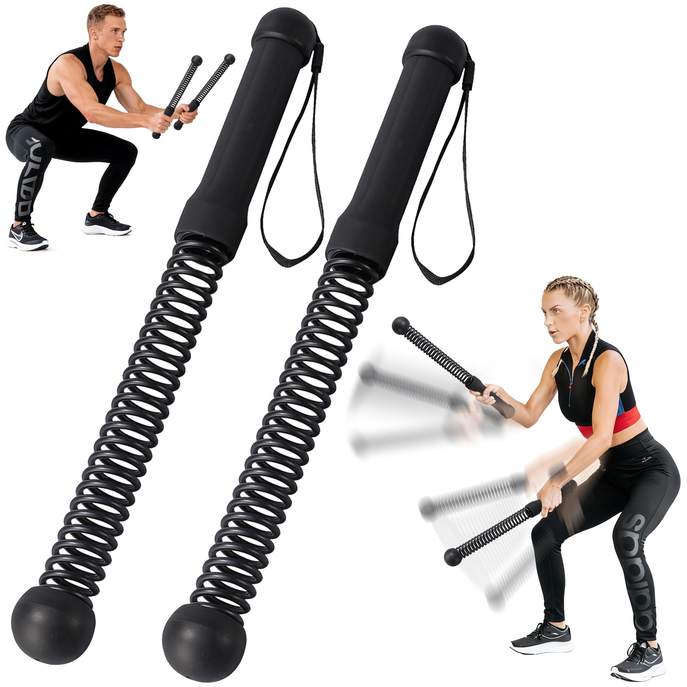 DONGTATA Second Generation Weighted Ropeless Battle Ropes 2PCS Cordless Battle Ropes for Home Workout Quiet Portable Battle Ropes for Strength Training Indoor Outdoor