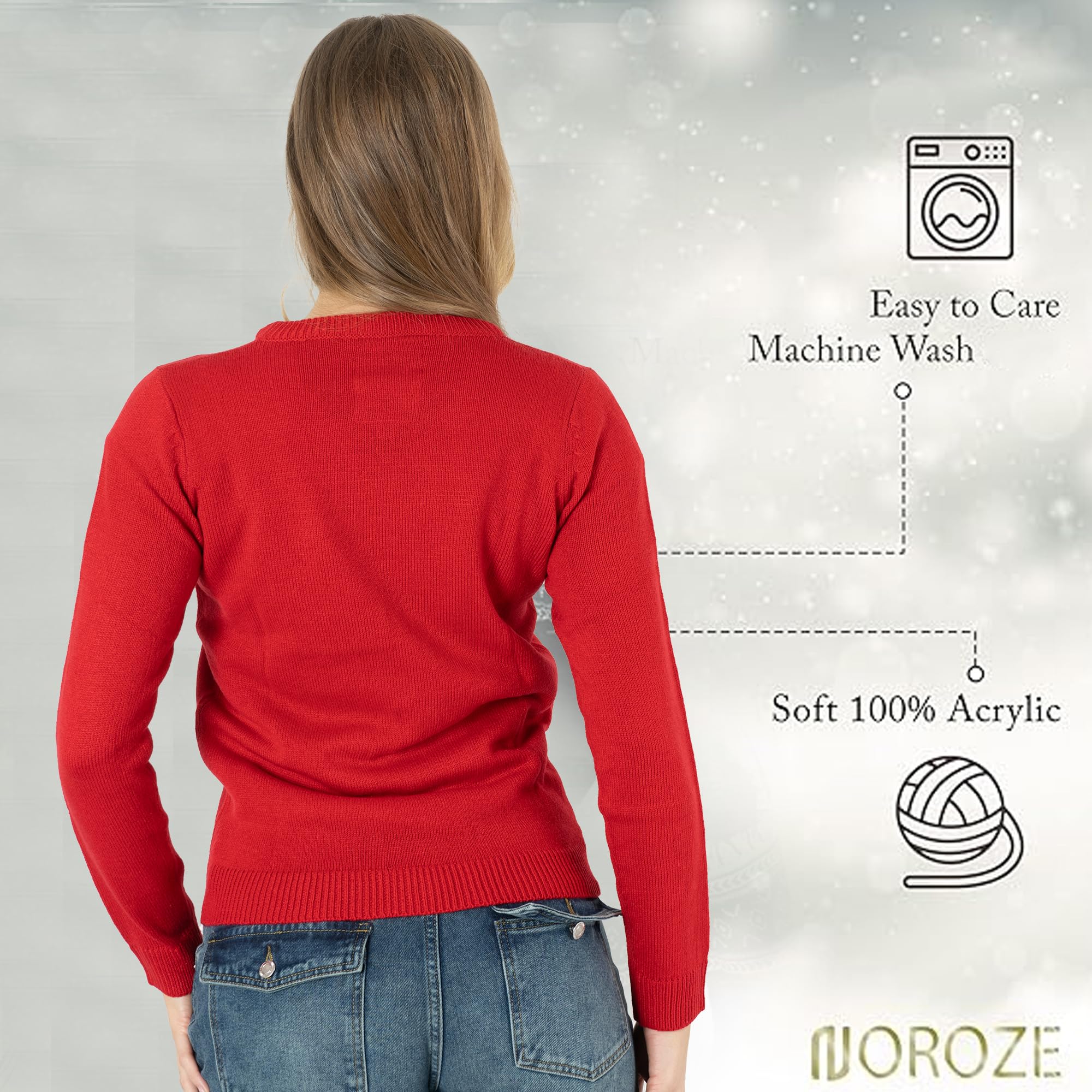 NOROZE Donna Maglione di Natale Buon Natale Regali Donne Elfo Pullover Lavorato a Maglia