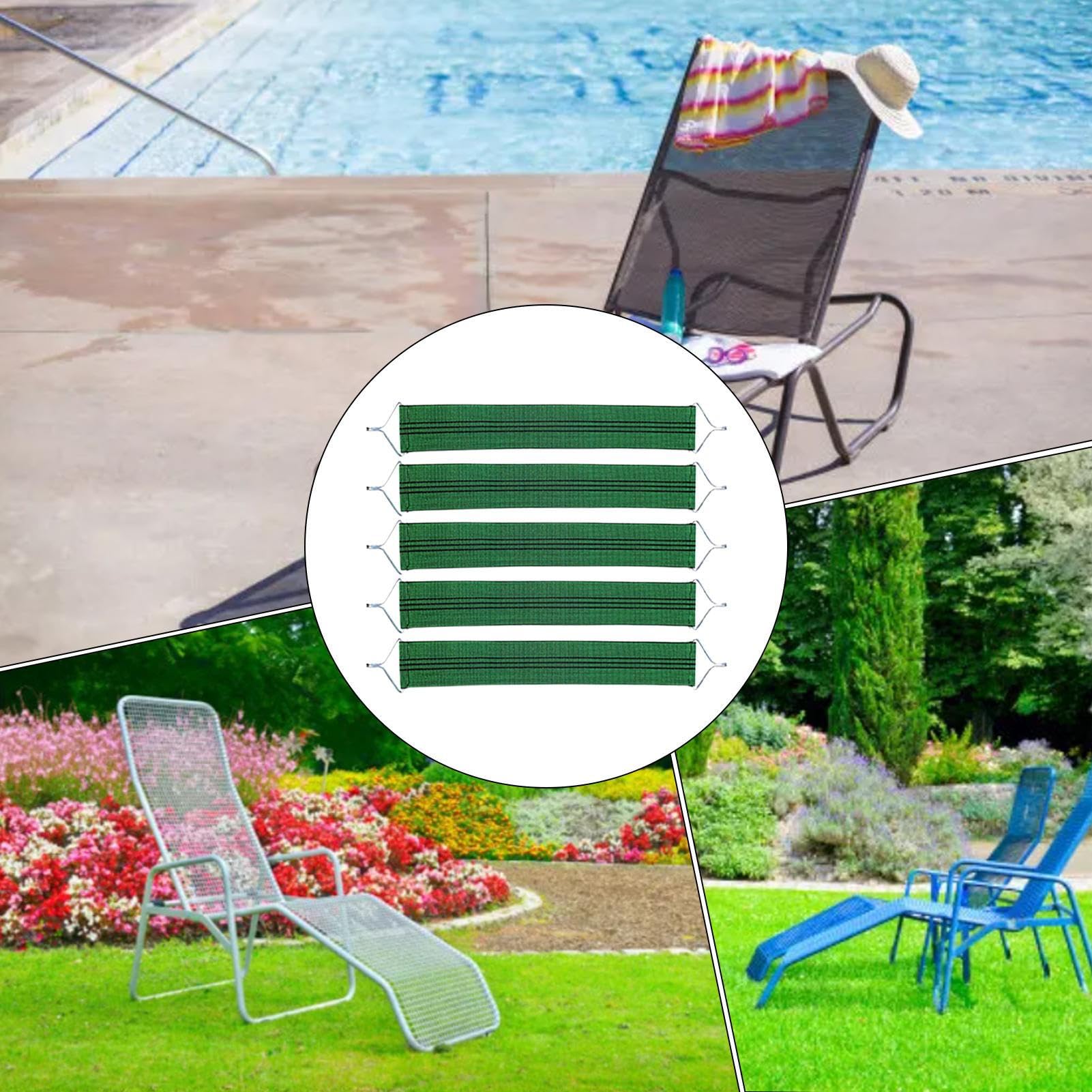 Cinghie per la sostituzione di sedie pieghevoli, 5 pezzi Cinghie elastiche senza crepe per sedie reclinabili | Cinghie di rinforzo del sedile robuste per e giardino