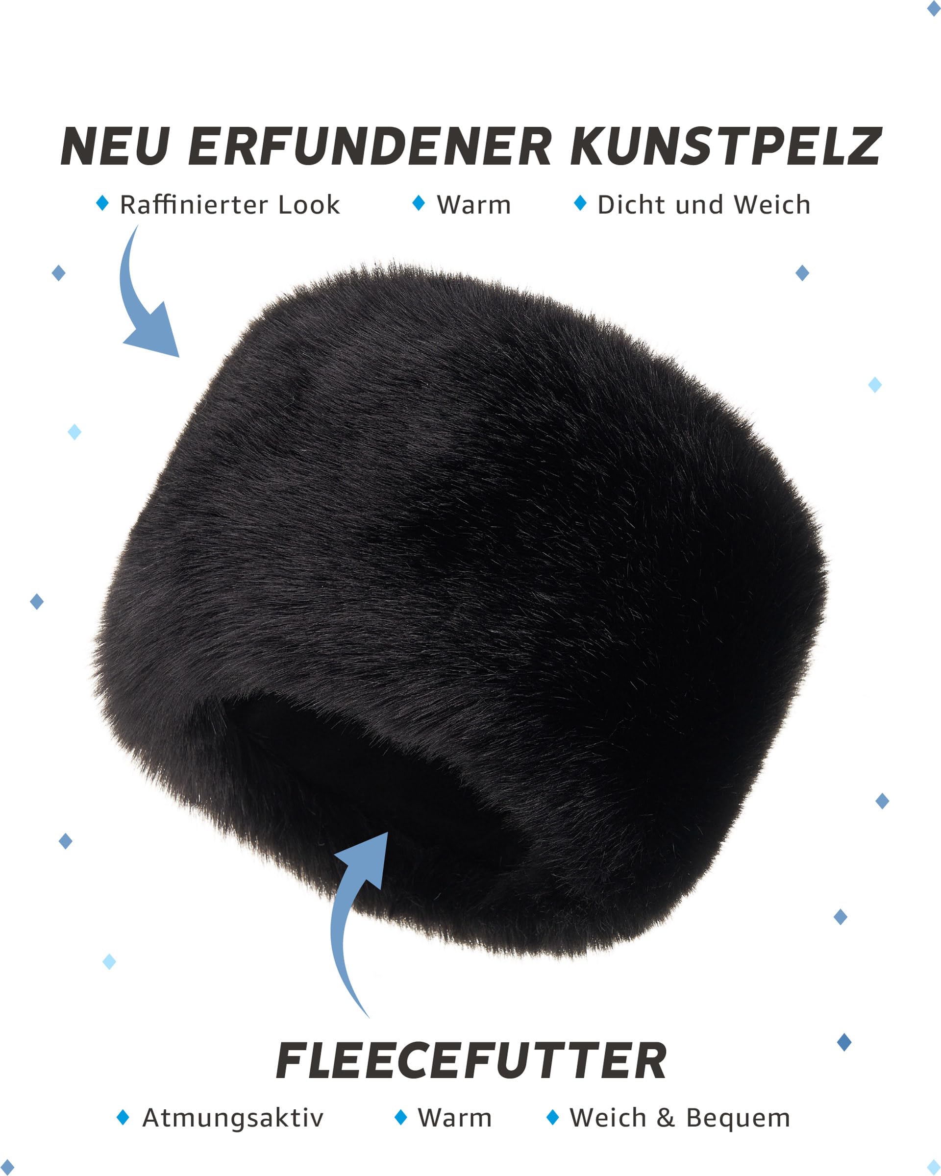Futrzane Siberian Kosakenmütze - Pelzmütze Damen - Fell Pelz Russische Mütze