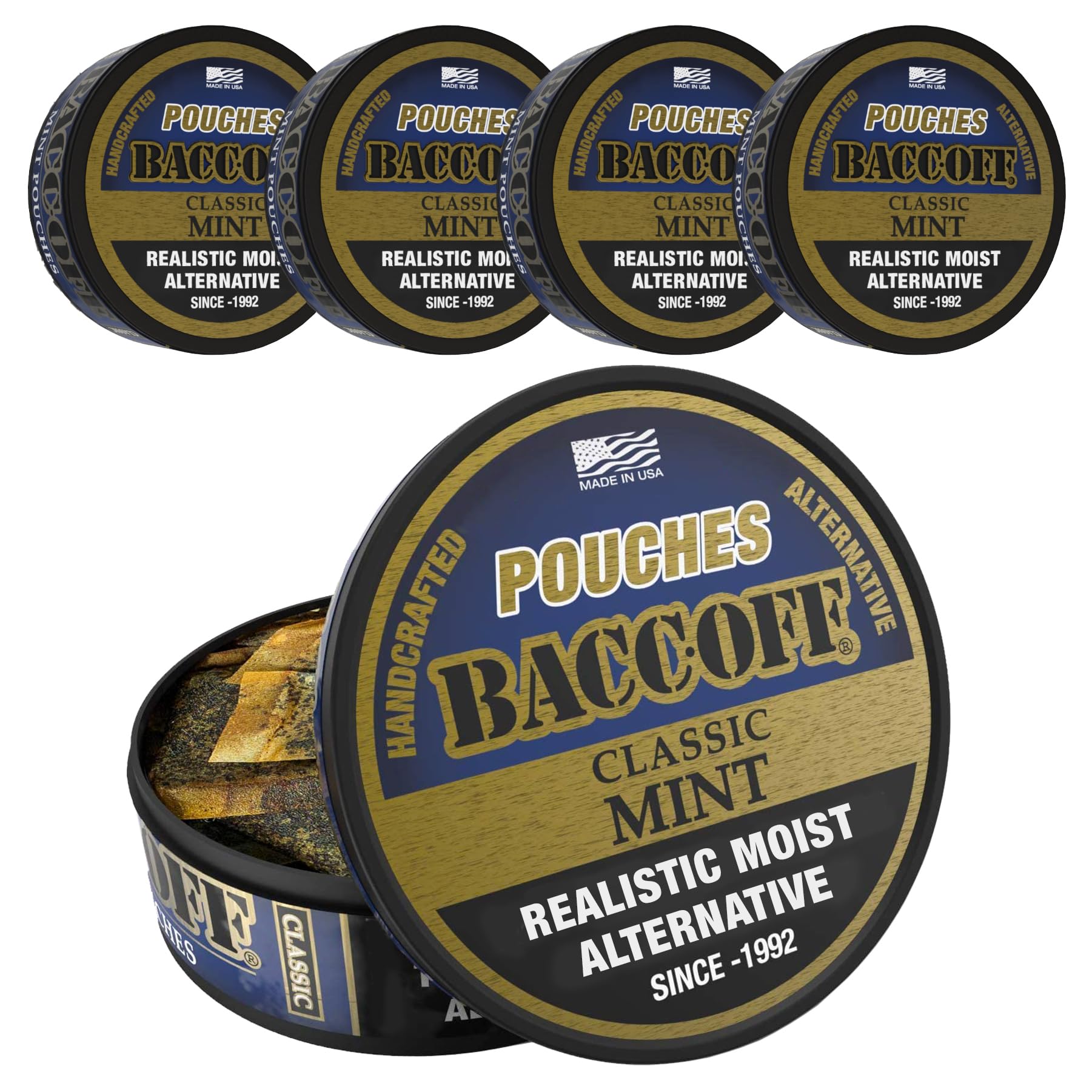 back off tobacco substitute Amazon.com: 5 Cans, BaccOff Classic Mint Pouches, Premium Tobacco Free,  Nicotine Free Snuff Alternative : Health & Household
