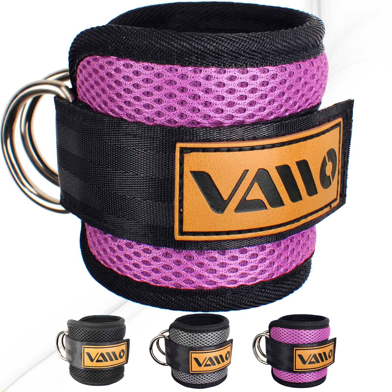 VAIIO Ankle Straps for Cable Machines,Adjustable Comfort fit Neoprene, Reinforce Double D-Ring - Premium Ankle Cuffs to Improve Abdominal Muscles, Lift The Butts, Tone The Legs for Men & Women