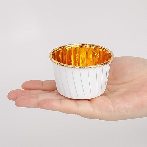 Miniatura 3 de GOLDEN APPLE, Mini tazas de papel de aluminio para hornear pasteles, 50 piezas, moldes para hornear magdalenas, moldes para hornear, tazas para