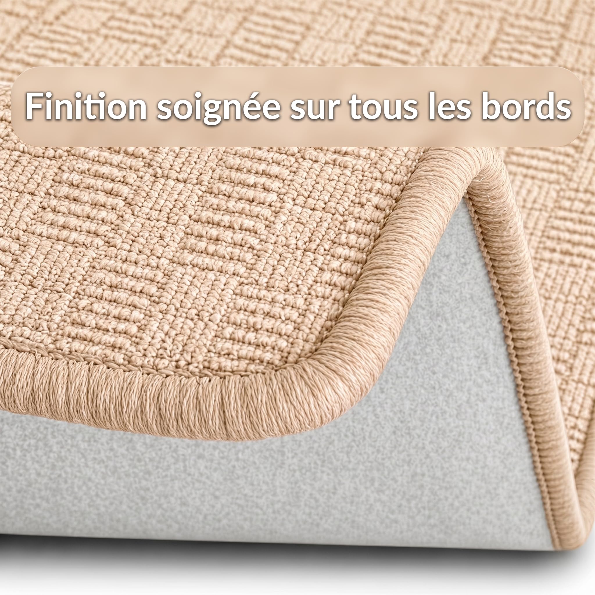 KARAT Tapis de Couloir Beige, 80 x 150 cm, Monaco - Bouclé Antidérapant et Antistatique - Tapis Long pour Cuisine, Entrée, Couloir et Pièce de Vie