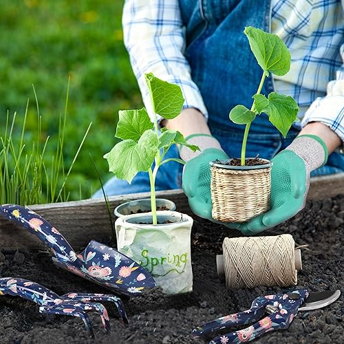 Miniatura 7 de WORKPRO Aluminum Garden Tool Set, 4PCS Heavy Duty Hand Garden Tools with Box Include Trowel, Rake, Pruner, Garden Gloves, Floral and Insect