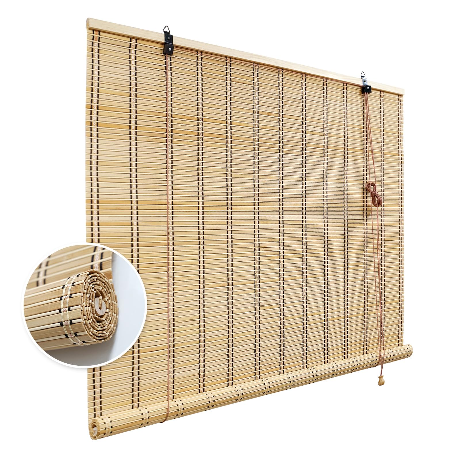 Bamboo Blinds, Bamboo Blinds for Outdoor Patio, Bamboo Shades for Patio, Bamboo Shades for Windows, Custom Size, Outdoor Bamboo Shades are Suitable for Decks, Porches, and Backyards