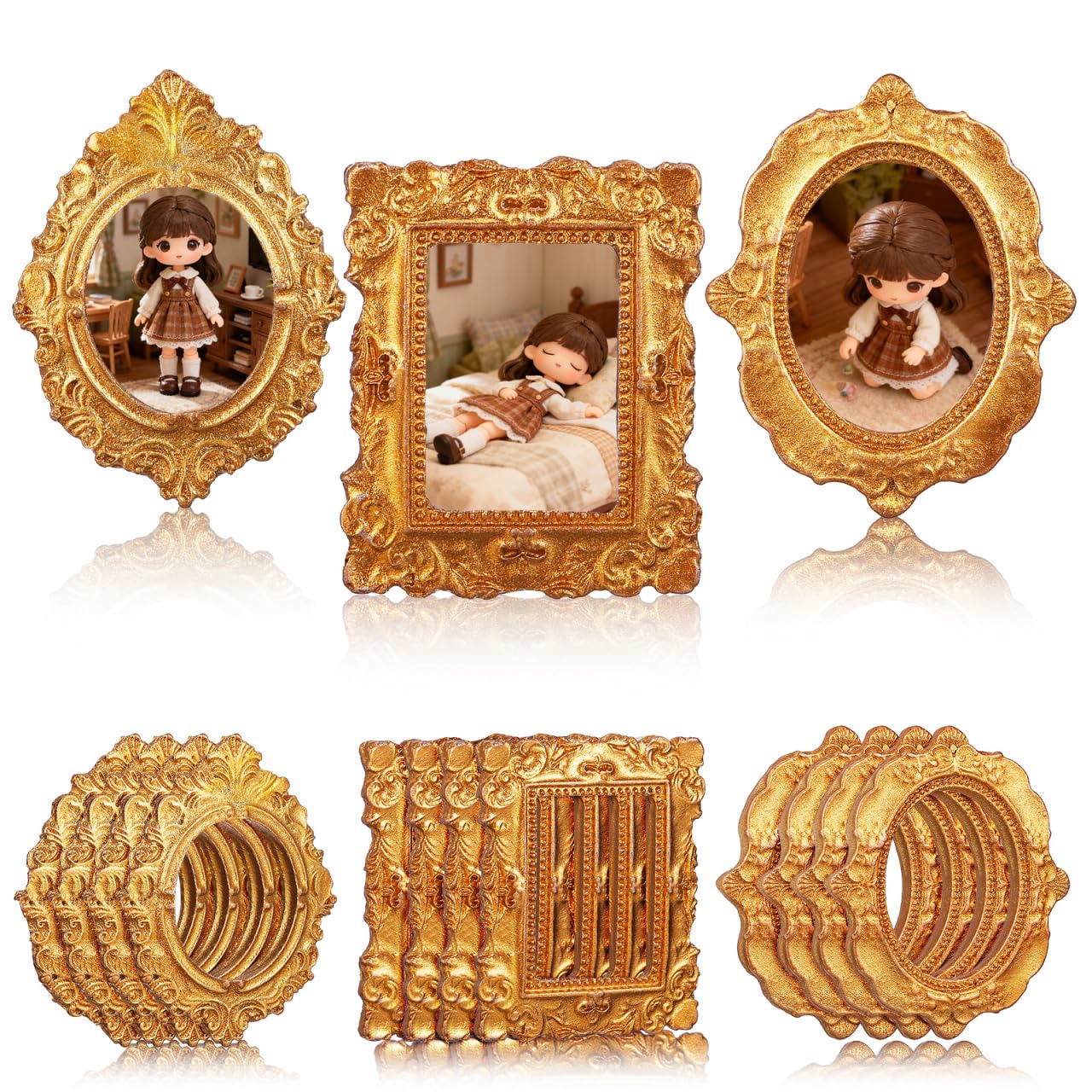 VALICLUD 15 Pcs Miniature Photo Frames Mini House Picture Frame Accessories for Dollhouse Crafts Tiny Picture Frames for Doll House Mini Decor Diy Display 1.57 X 1.18 X 0.12 in