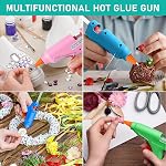 Mini Hot Glue Gun, 12 Pack Kids Hot Melt Arts Crafts DIY Glue Guns, Low Temp Glue Gun with Burn Protection & Safety Stand Holder for School Projects and Home Quick Repairs, 20 W, Multicolor