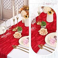 Vista 14 de Showgeous 10 Pack Baby Pink Cheesecloth Table Runner 10FT Long Semi-Sheer Gauze Table Runner Boho or Rustic Wedding Decor for Wedding Decor Arch