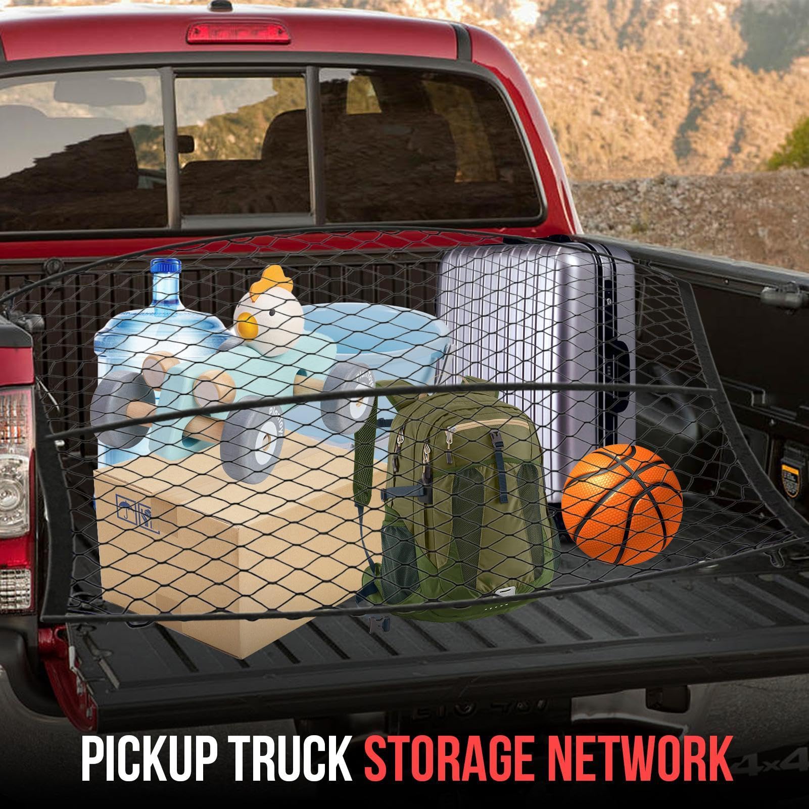 1/2 pz Rete elastica per bagagliaio, rete portaoggetti per auto, borsa a rete antiscivolo | Semplice organizer a rete per camion e camion, borsa elastica a zig-zag per bagagliaio, per pickup, SUV, | borsa a rete antiscivolo | Semplice organizer a rete per