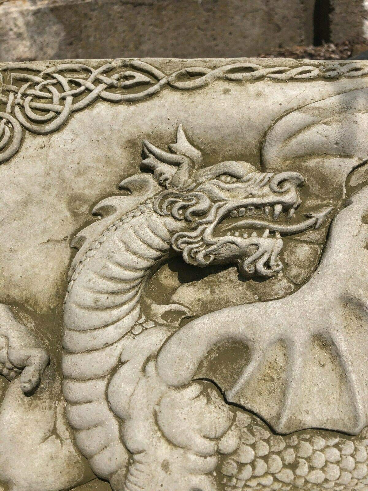 Statue celtique dragon gallois | Décoration de jardin en béton en pierre reconstituée