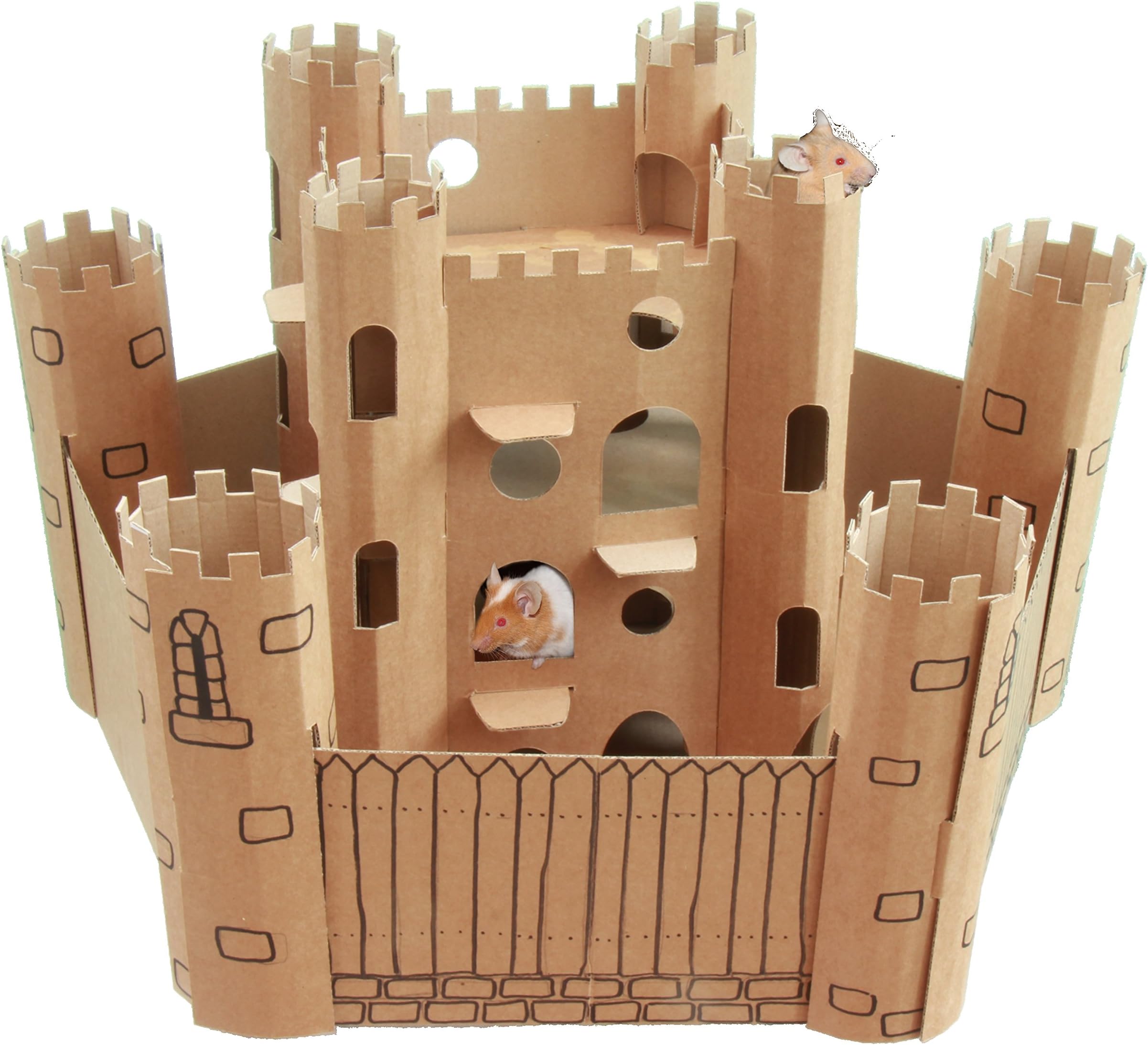 SmartKitz Château en carton pour rongeurs Taille S 23 x 23 x 32 cm
