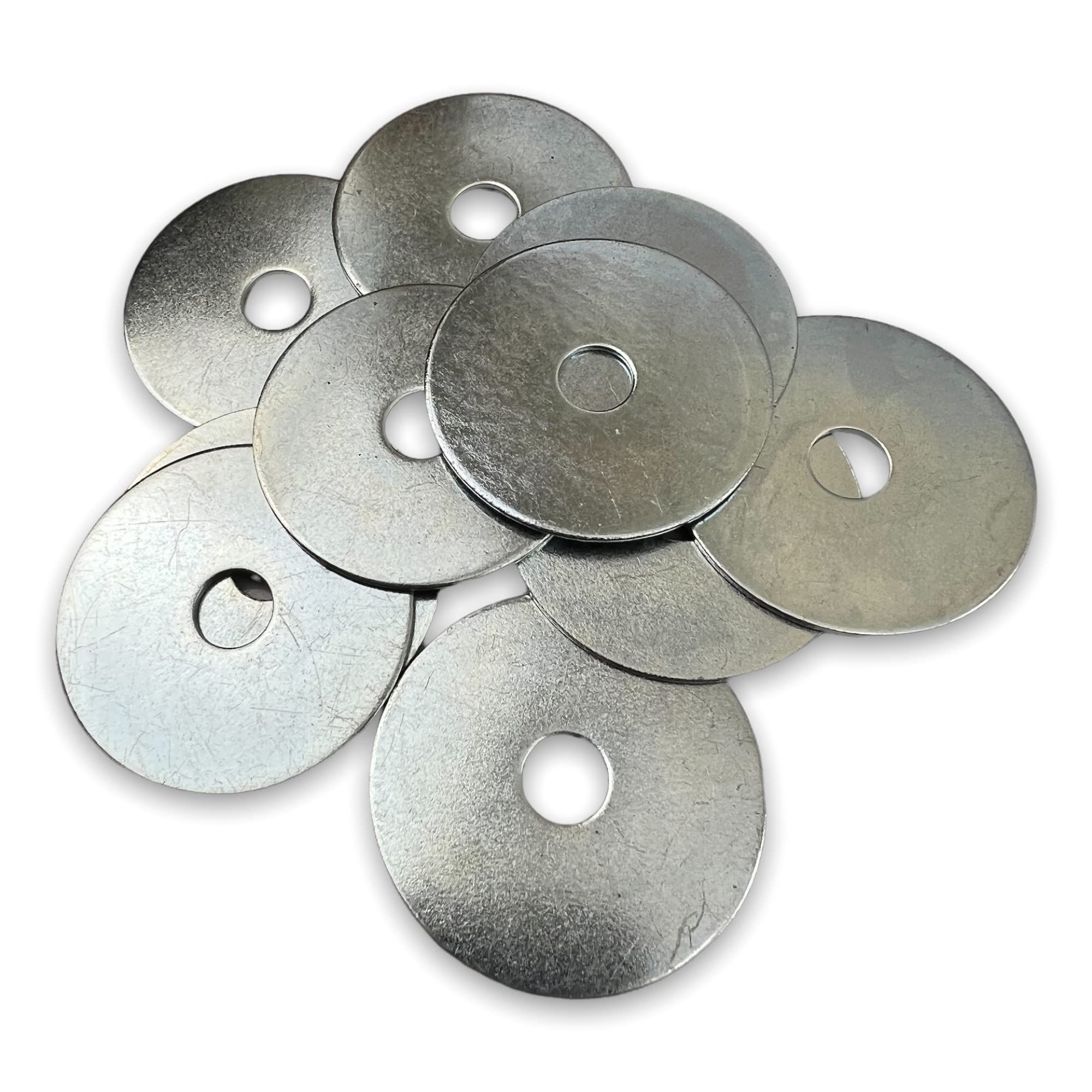 Flat Repair Penny Mudguard Washer (Large OD) Bright Zinc Plated Steel Heavy Duty (M10 x 50 BZP Penny Washer)