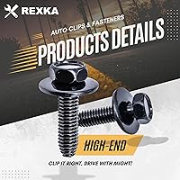 Vista 3 de Rexka 30 piezas M6-1.0 X 0.984 in Tornillos de cuerpo para GM Buick Cadillac Chevrolet Panel de moldura de puerta Raidator Niebla Bocina de lámpara