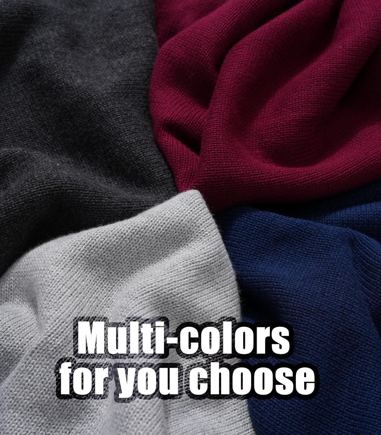 MAGNIVIT Men's Sweater Quarter Zip Striped Pullover Fall Winter Spring Color Block Polo Sweatshirts