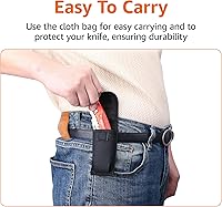 Vista 5 de Yaxa Basics Cuchillo utilitario plegable, cuerpo de aluminio ligero, rojo