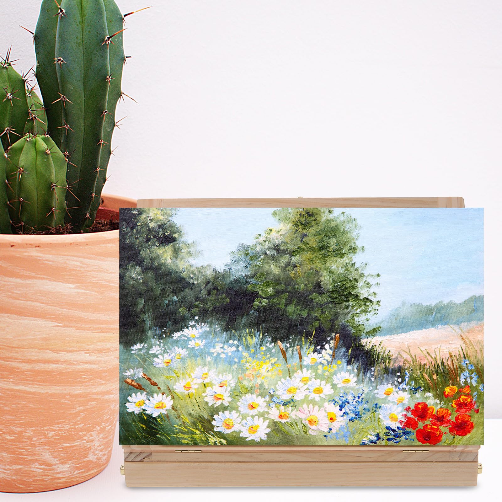 YARNOW Caballete de Madera Portátil Cajón Compacto para Dibujo y Pintura, Adecuado para Múltiples Tamaños de Lienzos, Adecuado para Artistas en Casa y Exteriores