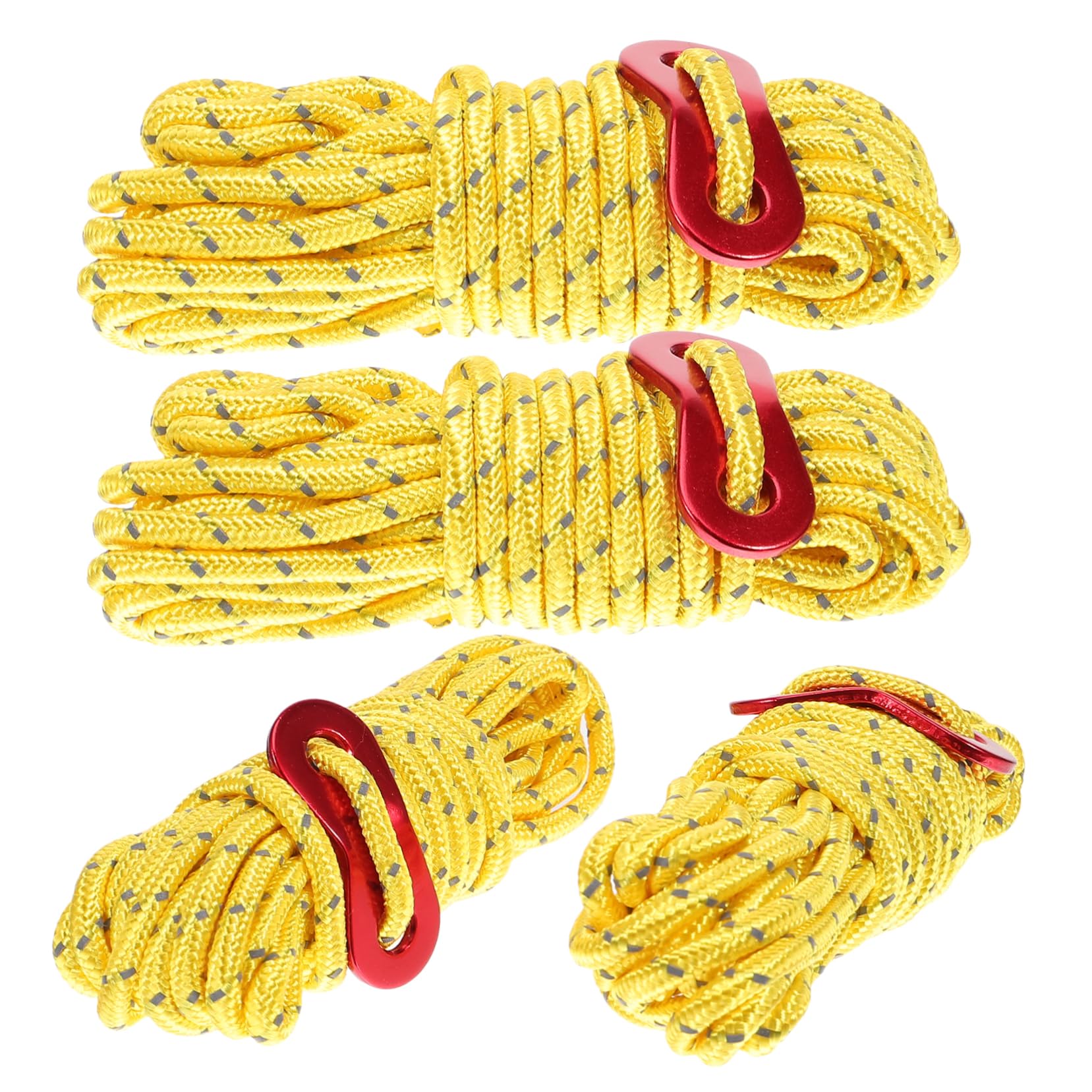 Milisten Camping Tent Ropes Set 4 Pieces Reflective Canopy Ropes Buckles Tensioner Portable for Hiking Travel Outdoor Living