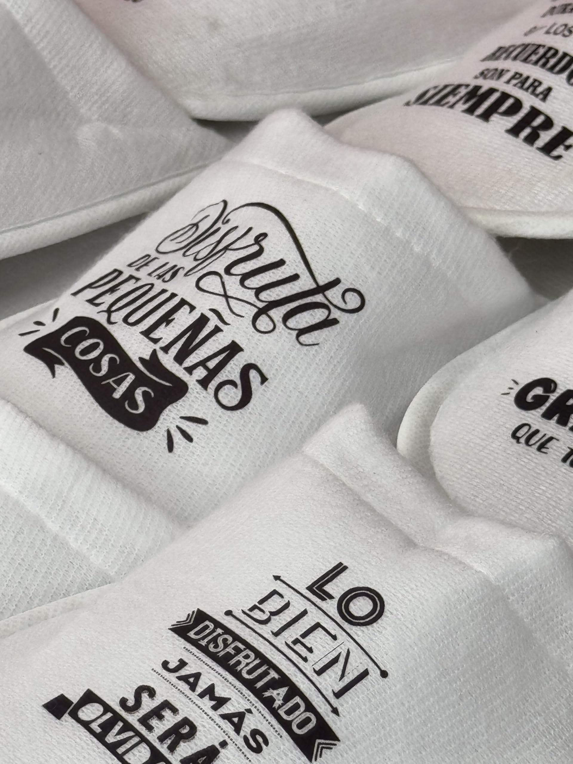 Uvimark | Pack de 10 Pares de Zapatillas de Casa con Mensaje a Elegir | Detalles Bodas, Comuniones, Bautizos