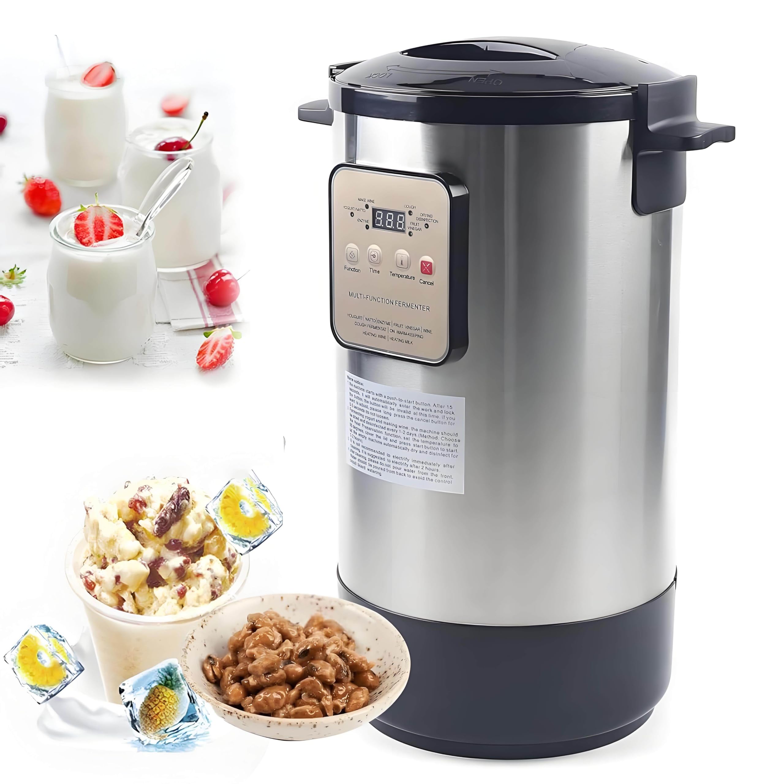 GUTYGIO 12L Automatic Yogurt Machine, Commercial Fermentation Machine, Stainless Steel Yogurt Maker, for Home Kitchen Bar Enzymes Rice Wine Dough Fruit Vinegar