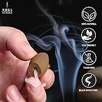 Vista 3 de Soul Sticks Conos de incienso de reflujo – 40 conos orgánicos hechos a mano para quemador de cascada Paquete de 4 aromas aromáticos de larga