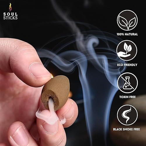 Miniatura 3 de Soul Sticks 4 paquetes de conos de incienso de reflujo, 40 piezas de conos de fragancia de flujo de retorno con humo grueso (7 chakras)