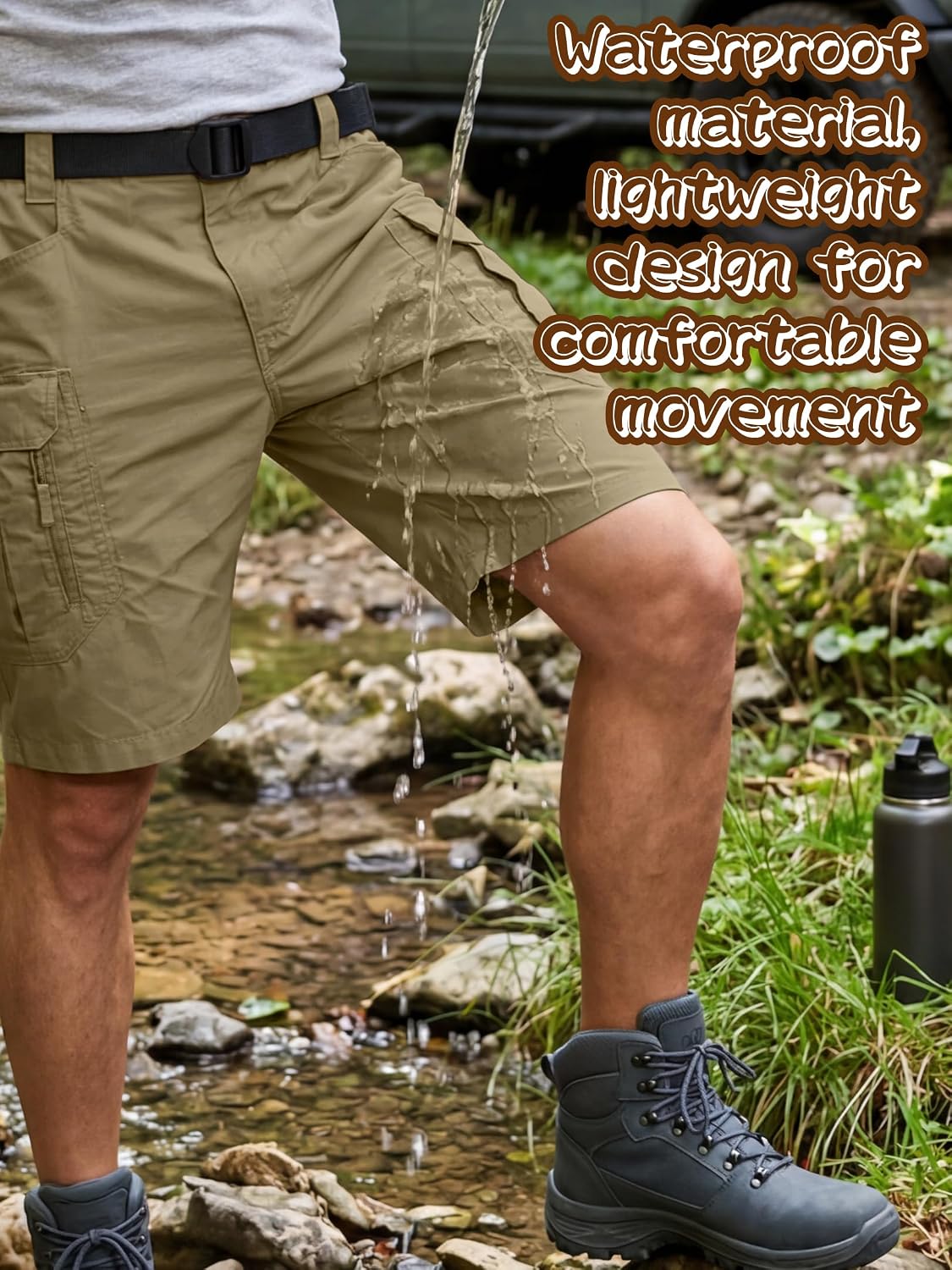 Men's Tactical Cargo Shorts with 8 Pockets