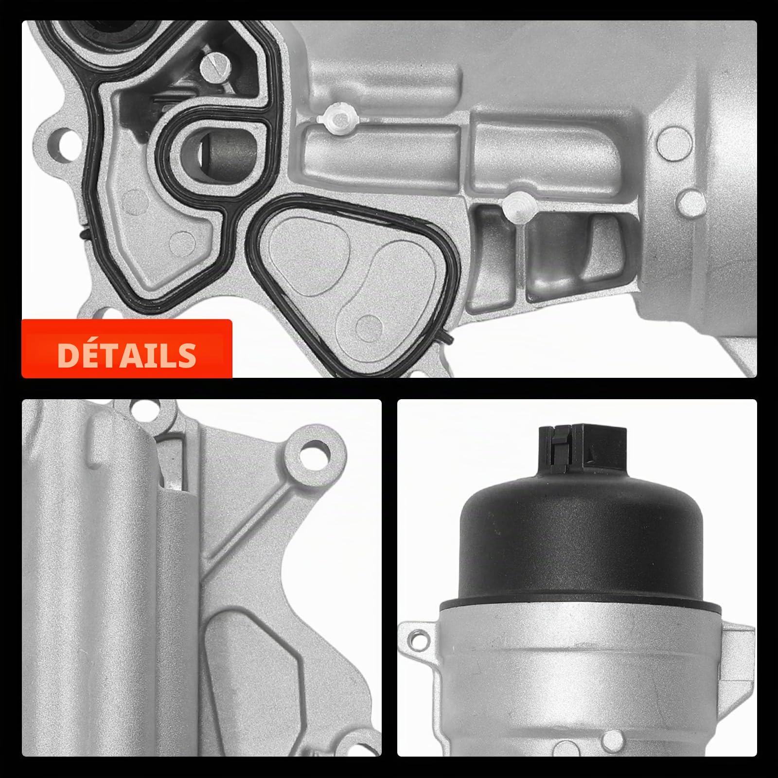 Frankberg Refroidisseur d'huile Huile moteur Boîtier de filtre à huile Essence Compatible avec C3 II SC C4 II NC DS3 SA 207 WA 208 I CA CC WC 5008 0E 0U Remplacer# V864375780