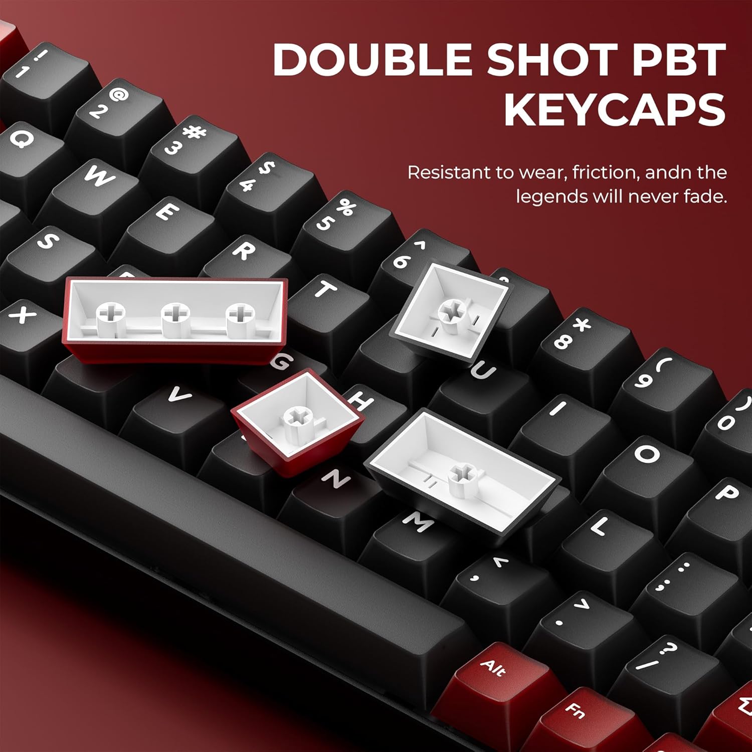GMKWTL XVX Double Shot PBT Keycaps Set 216 Keys, Cherry Profile Custom Keyboard Keycaps, Jade Translucent Key caps Compatible with 61/64/68/84/87/100/104/108 ANSI and ISO Layout Mechanical Keyboard