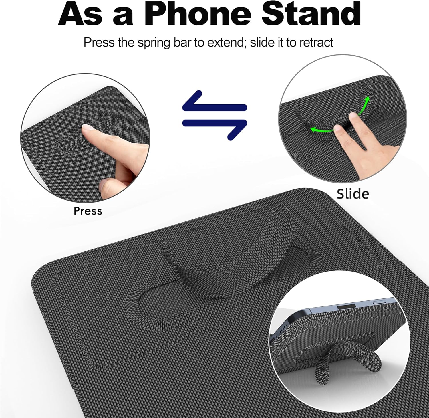 Foldable Wireless Charging Mouse Pad with LCD Writing Tablet,15W Qi Magnetic Fast Charging Mouse Mat,Multi-functional PU Leather Charging Pad for iPhone Samsung iWatch,Portable Office Home Accessories