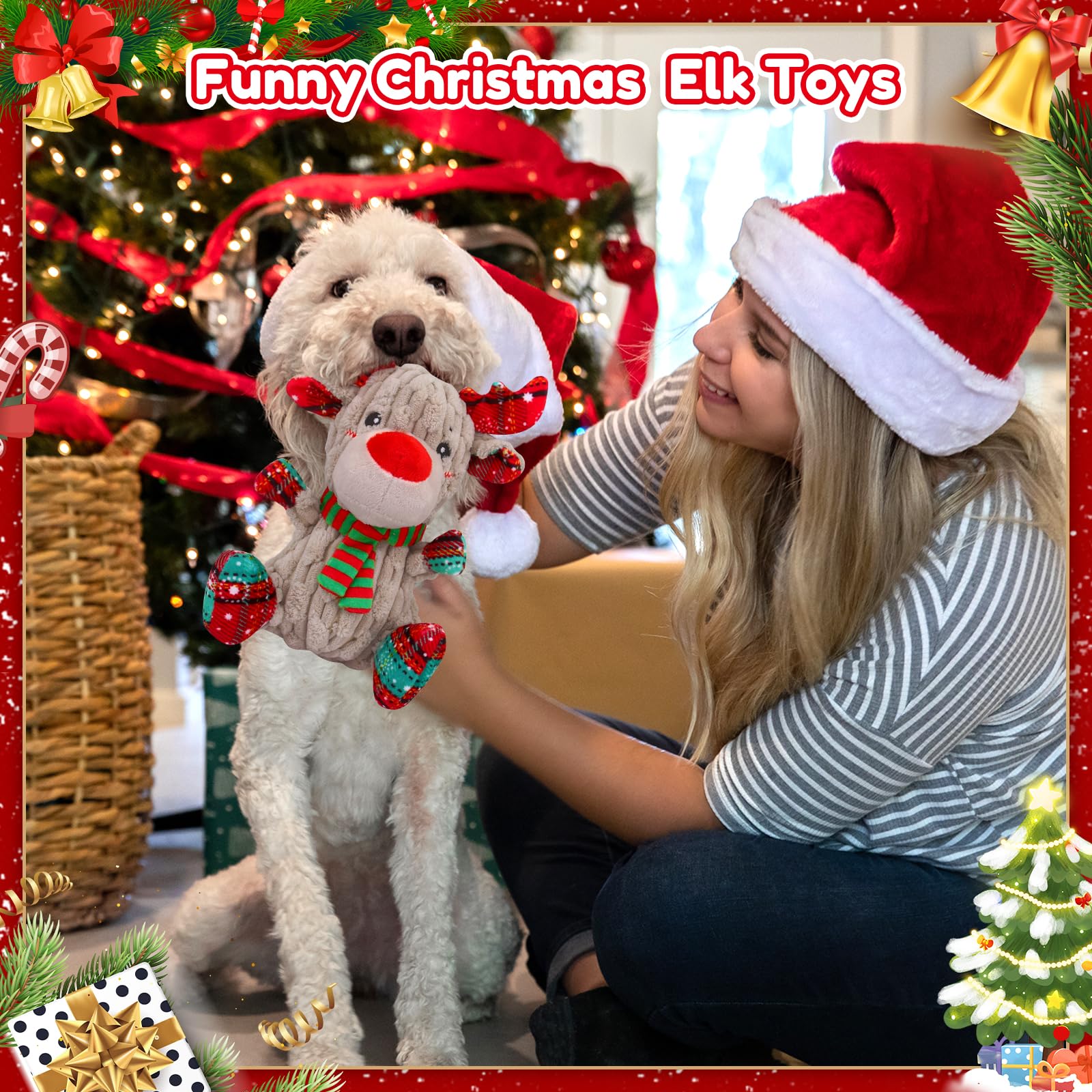loncoldy Juguetes de Navidad para Perros