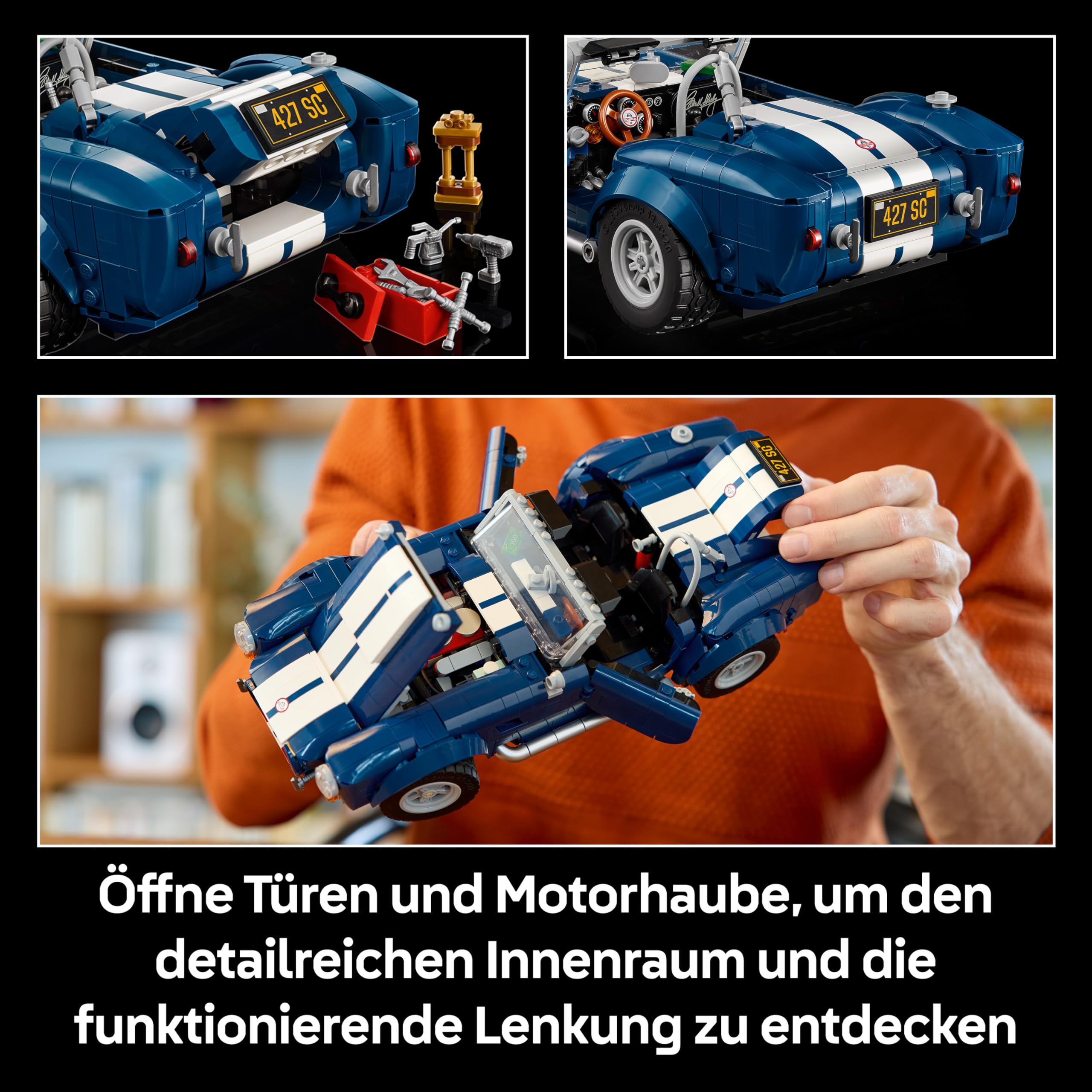 LEGO Shelby Cobra 427 S/C - LEGO 10357 inkl. bedruckter Fliese