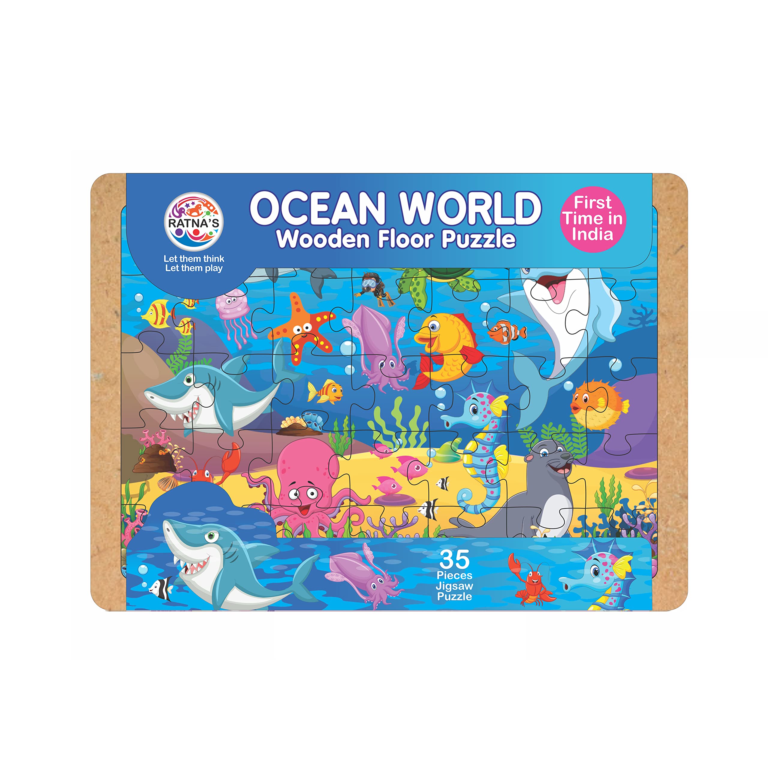 Ratnas Wooden Floor Puzzle Ocean 35 Pieces Jigsaw Puzzle Size 29.5 cm x 21.5 cm for Kids 3+ Years (B09WJ86K3P) Amazon Price History, Amazon Price Tracker