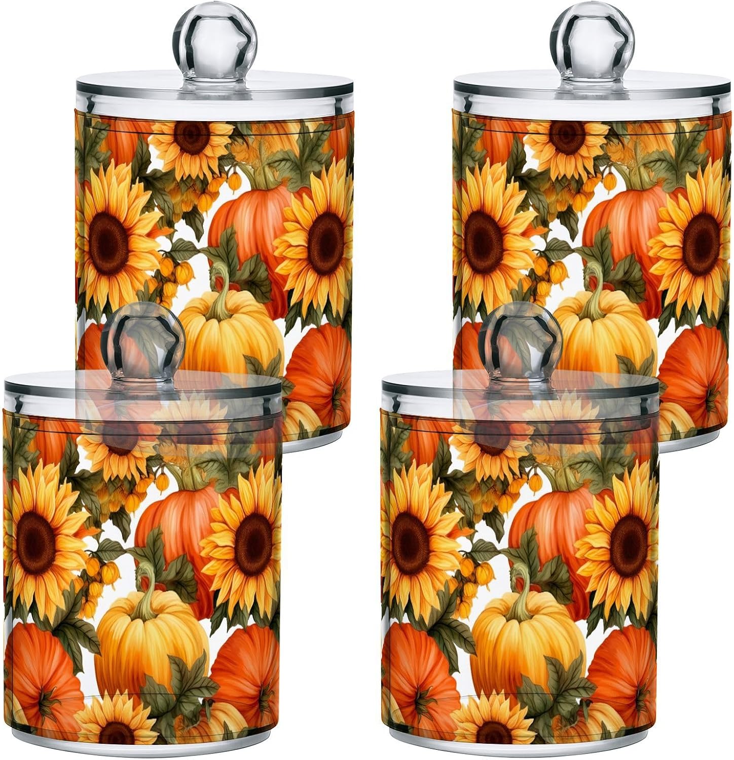 GAIREG Pumpkin Sunflower Plastic Cotton Swab Holder image 2