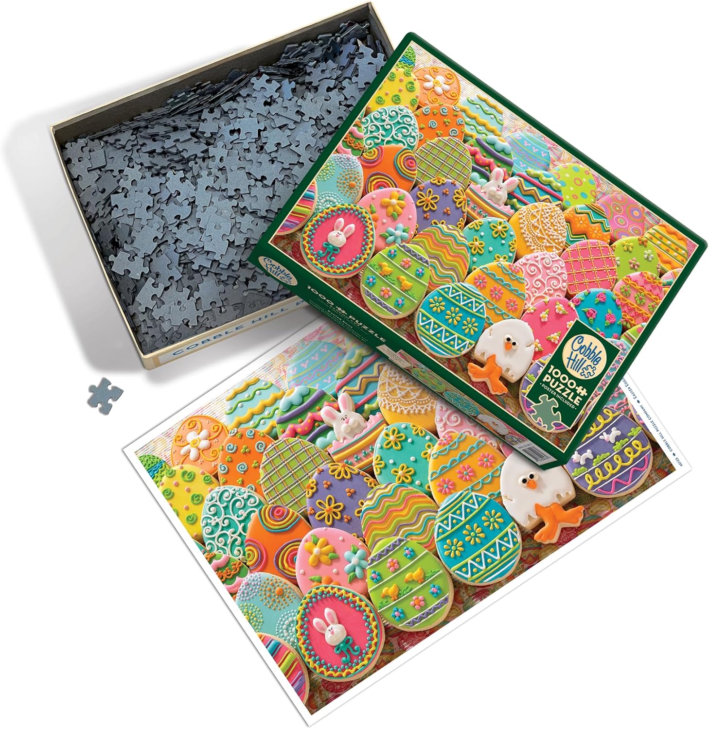 Cobble Hill 1000 Piece Puzzle - Easter Eggs - Sample Poster Included
